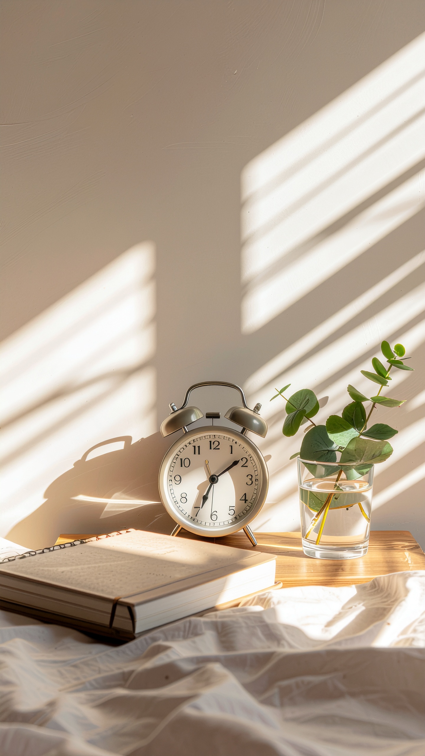 Vintage Alarm Clock on Wooden Table